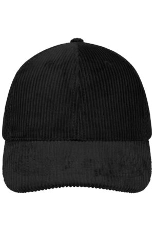 Cap Unisex Schwarz – 6 Panel Corduroy-Mesh Cap  Organic Cotton