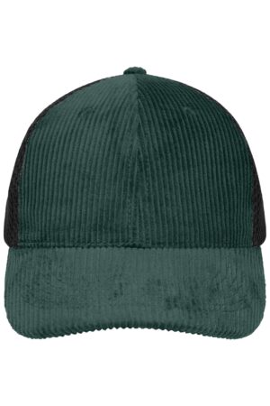 Cap Unisex Schwarz – 6 Panel Corduroy-Mesh Cap Organic Cotton