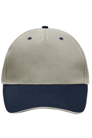 Cap Unisex Blau/Braun – 5 Panel Sandwich Cap