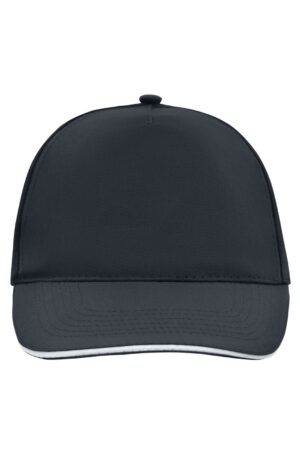 Cap Unisex Weiß/Schwarz – 5 Panel Promo Sandwich Cap