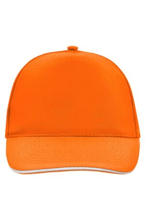 Cap Unisex Weiß/Schwarz – 5 Panel Promo Sandwich Cap