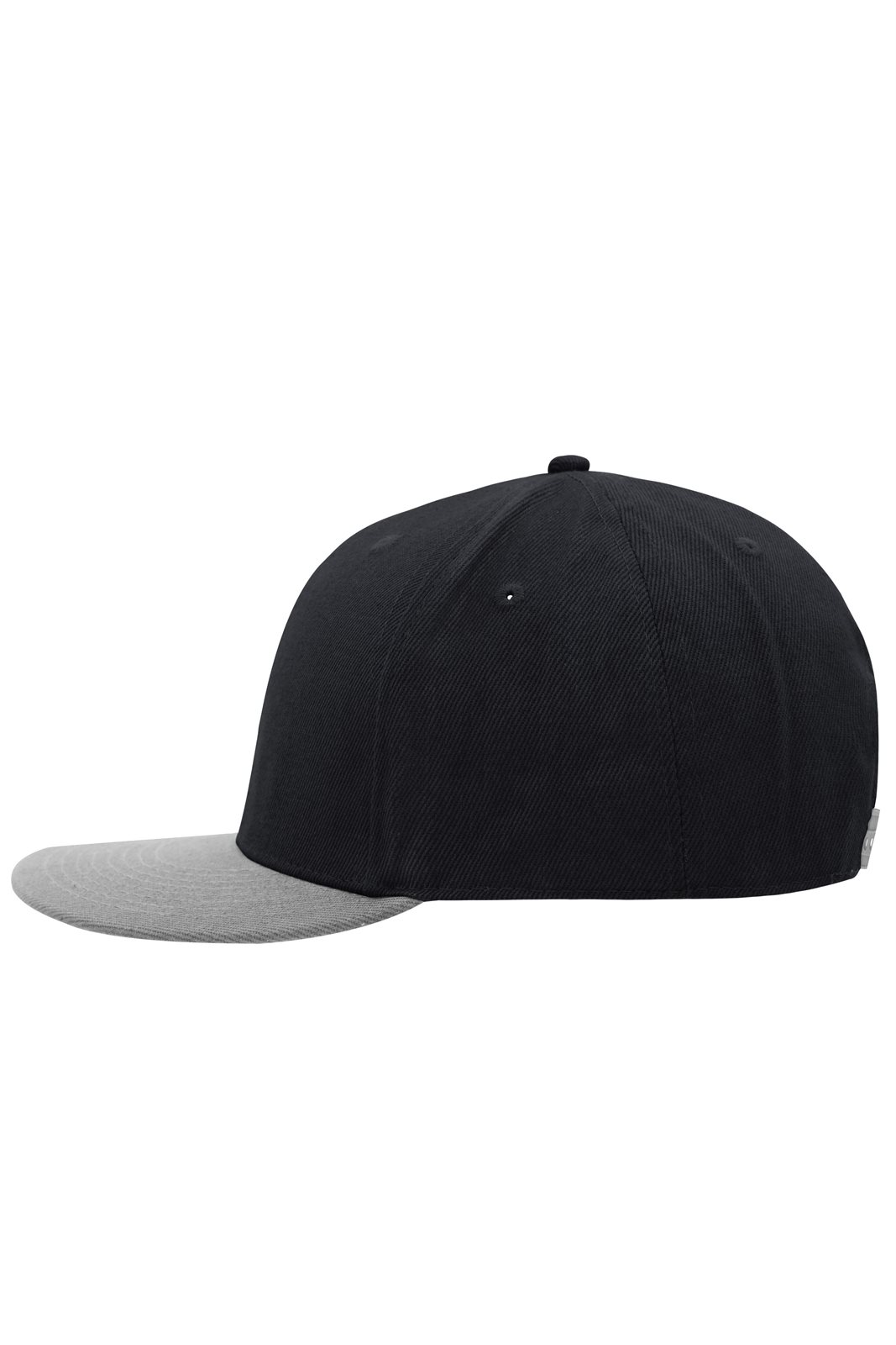 Cap Unisex Schwarz/Grau – 6 Panel Pro Cap Style, Detailansicht