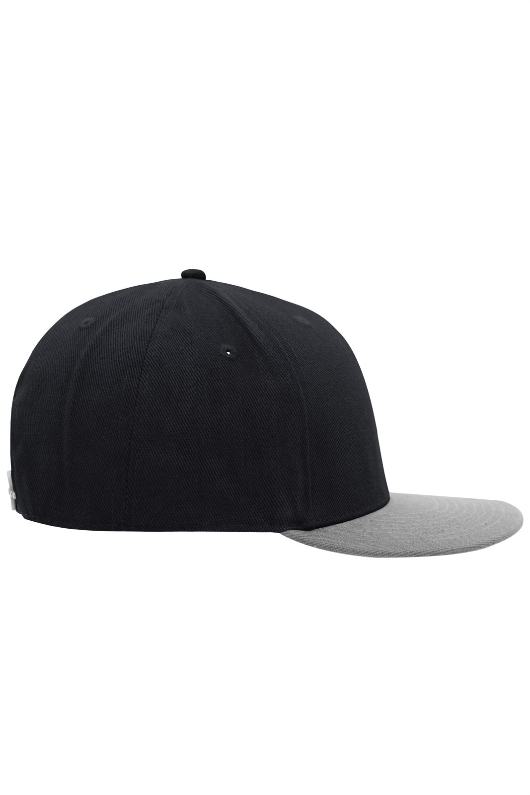 Cap Unisex Schwarz/Grau – 6 Panel Pro Cap Style, Detailansicht