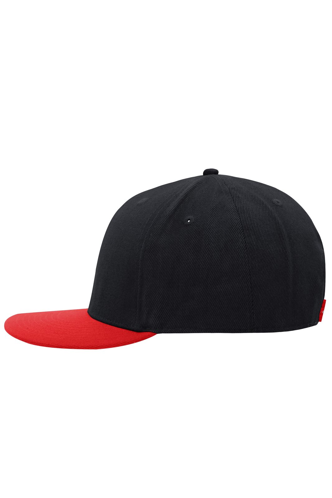 Cap Unisex Schwarz/Rot – 6 Panel Pro Cap Style, Detailansicht