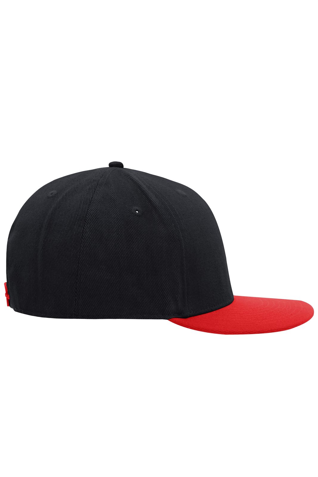 Cap Unisex Schwarz/Rot – 6 Panel Pro Cap Style, Detailansicht