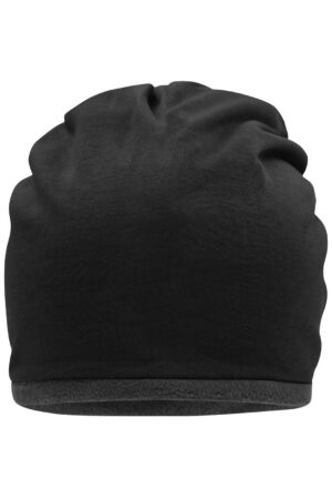 Mütze Unisex Schwarz/Grau – Fleece Beanie