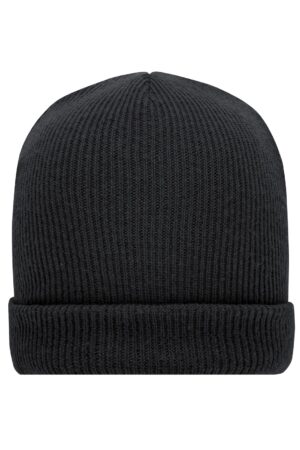 Mütze Unisex Schwarz – Soft Knitted Winter Beanie GRS