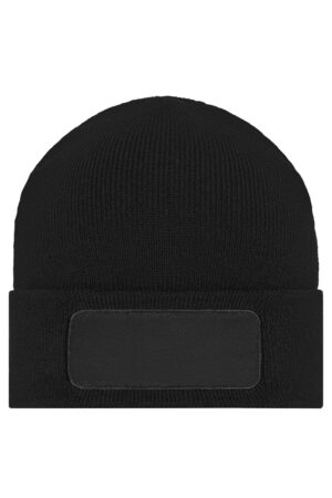 Mütze Unisex Schwarz – Knitted Beanie with Patch