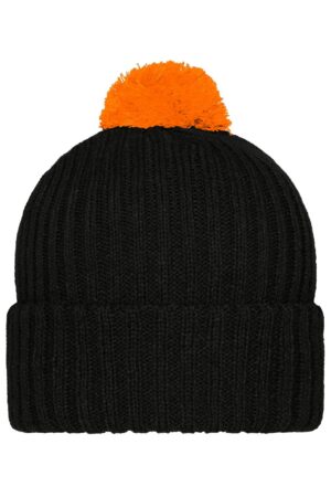 Mütze Unisex Schwarz – Knitted Cap with Pompon
