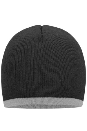 Mütze Unisex Schwarz/Orange – Beanie with Contrasting Border