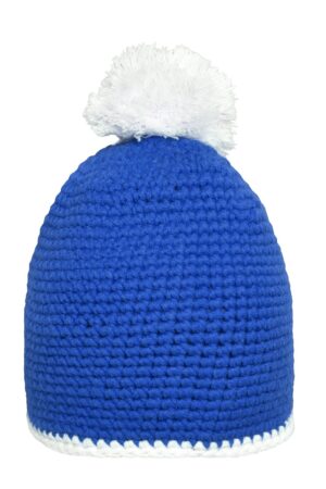 Mütze Unisex Schwarz/Grau – Pompon Hat with Contrast Stripe