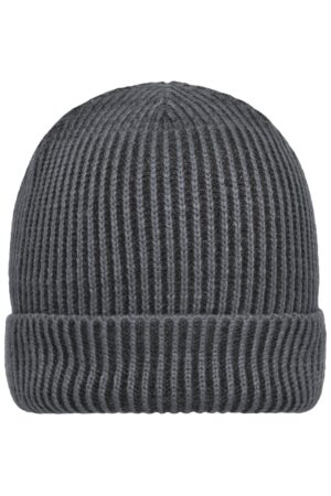 Mütze Unisex Schwarz/Grau – Ribbed Beanie