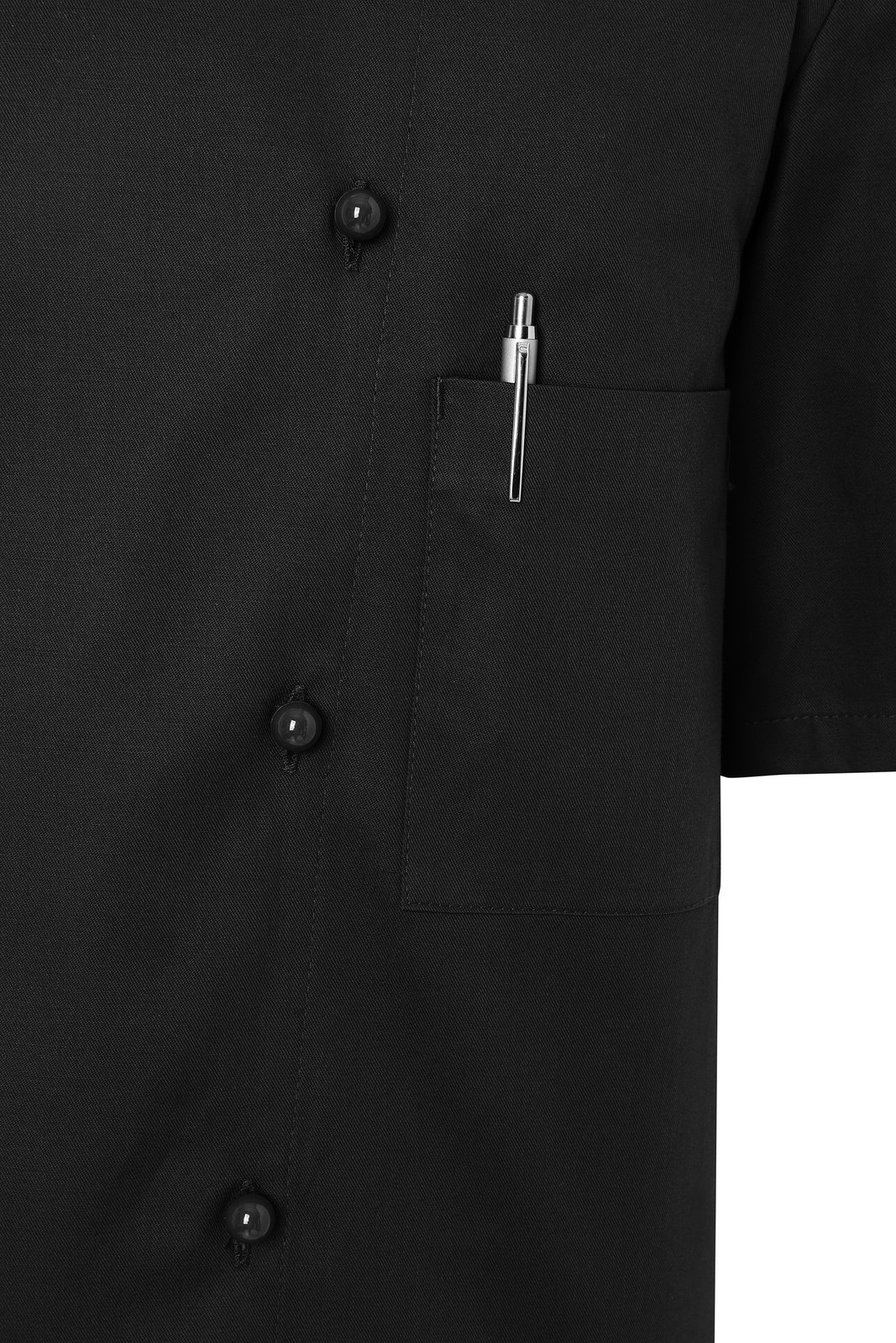 Kochjacke Herren Schwarz – Kochjacke Lennert, Detailansicht