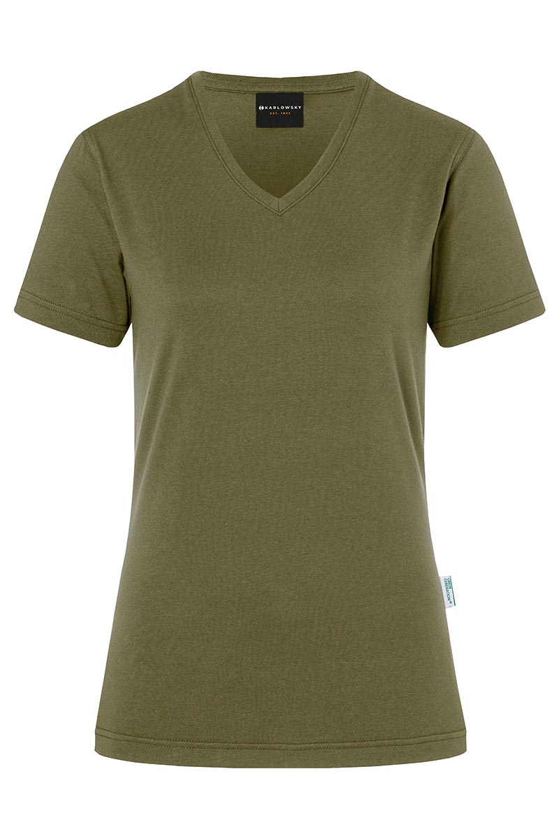 T-Shirt Damen Moosgrün – Damen Workwear T-Shirt Casual-Flair