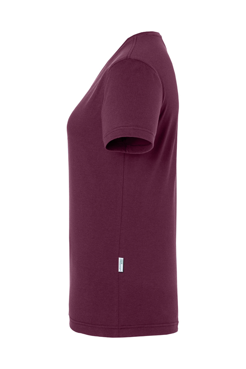 T-Shirt Damen Aubergine – Damen Workwear T-Shirt Casual-Flair, Detailansicht