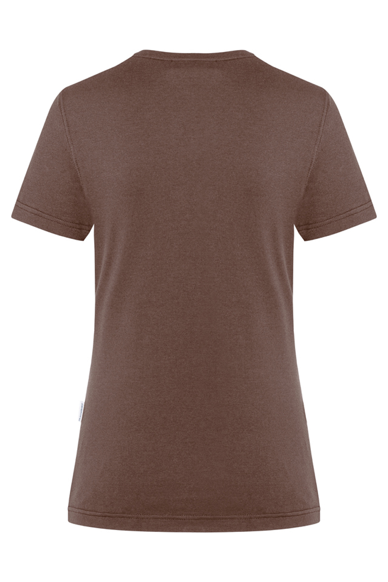 T-Shirt Damen Hellbraun – Damen Workwear T-Shirt Casual-Flair, Detailansicht