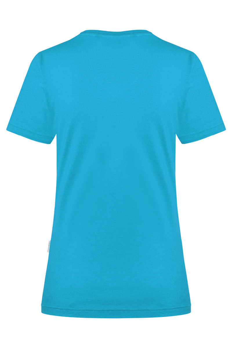 T-Shirt Damen Pazifikblau – Damen Workwear T-Shirt Casual-Flair, Detailansicht