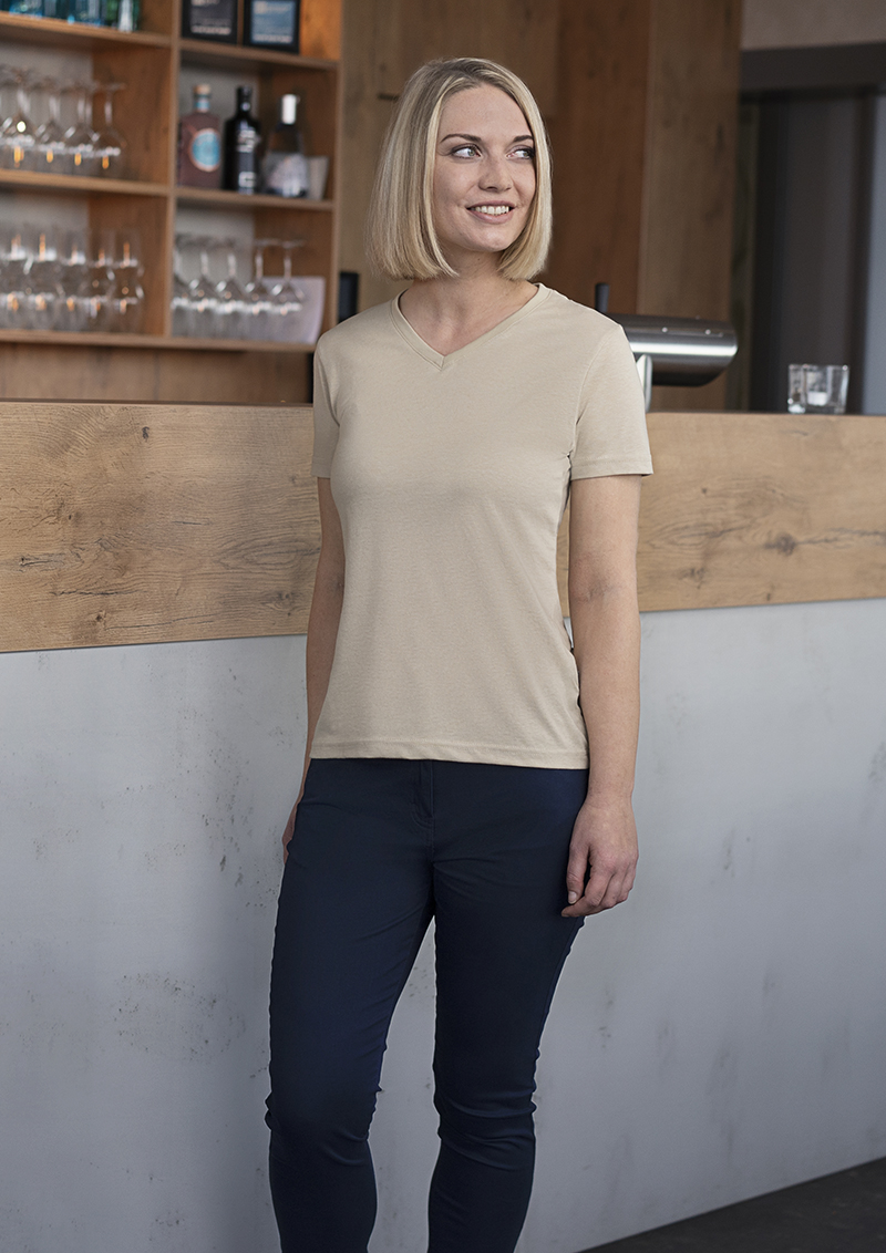 T-Shirt Damen Sand – Damen Workwear T-Shirt Casual-Flair