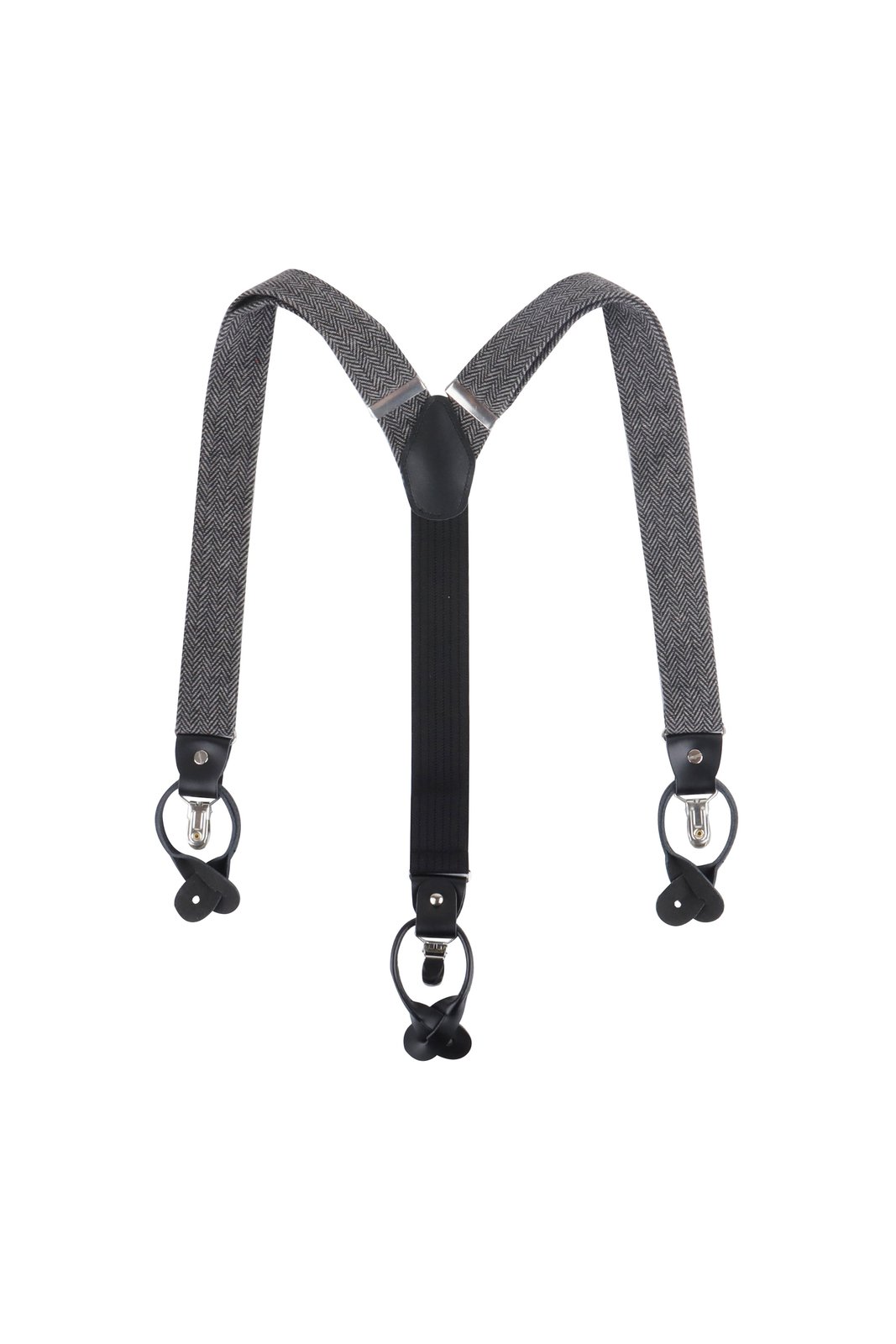 Hosenträger Unisex Anthrazit – Hosenträger Urban-Herringbone, Detailansicht