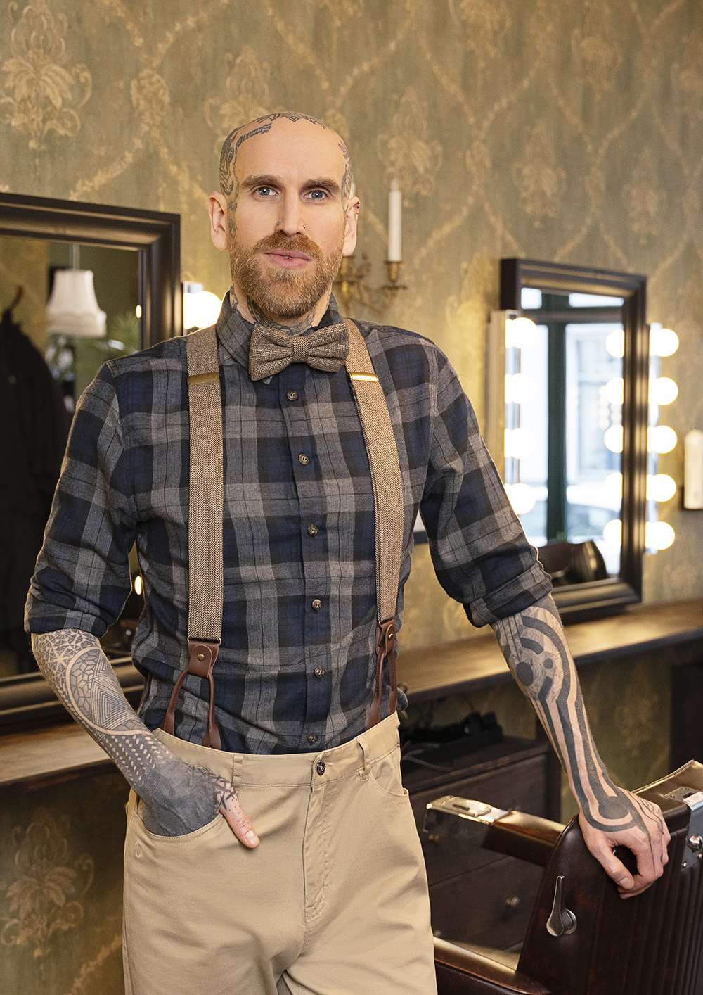 Hosenträger Unisex Hellbraun – Hosenträger Urban-Herringbone