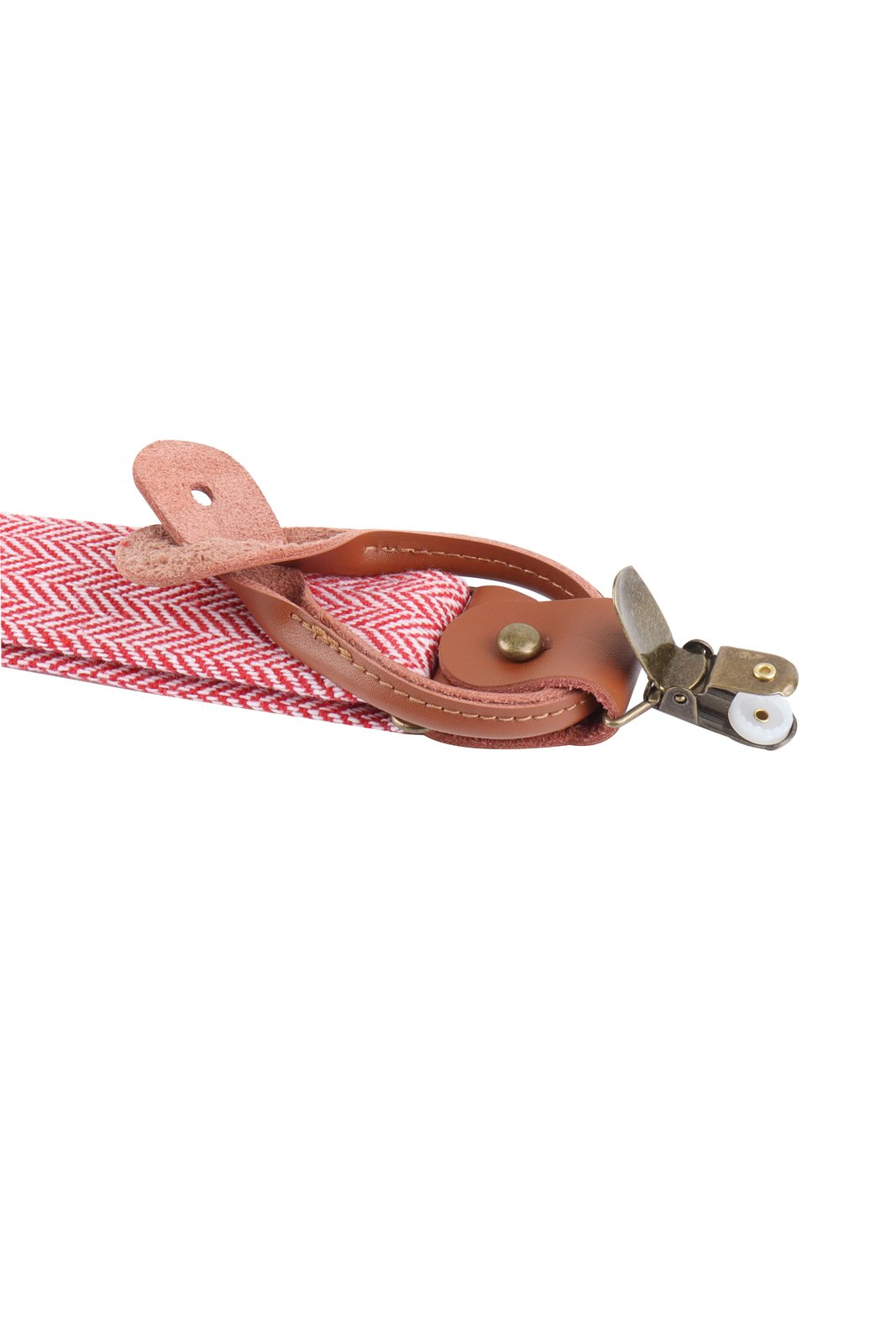 Hosenträger Unisex Rot – Hosenträger Urban-Herringbone, Detailansicht