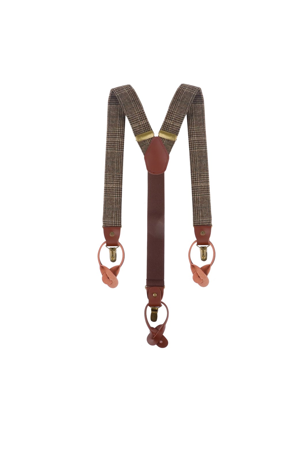 Hosenträger Unisex Dunkelbraun – Hosenträger Urban-Glencheck, Detailansicht