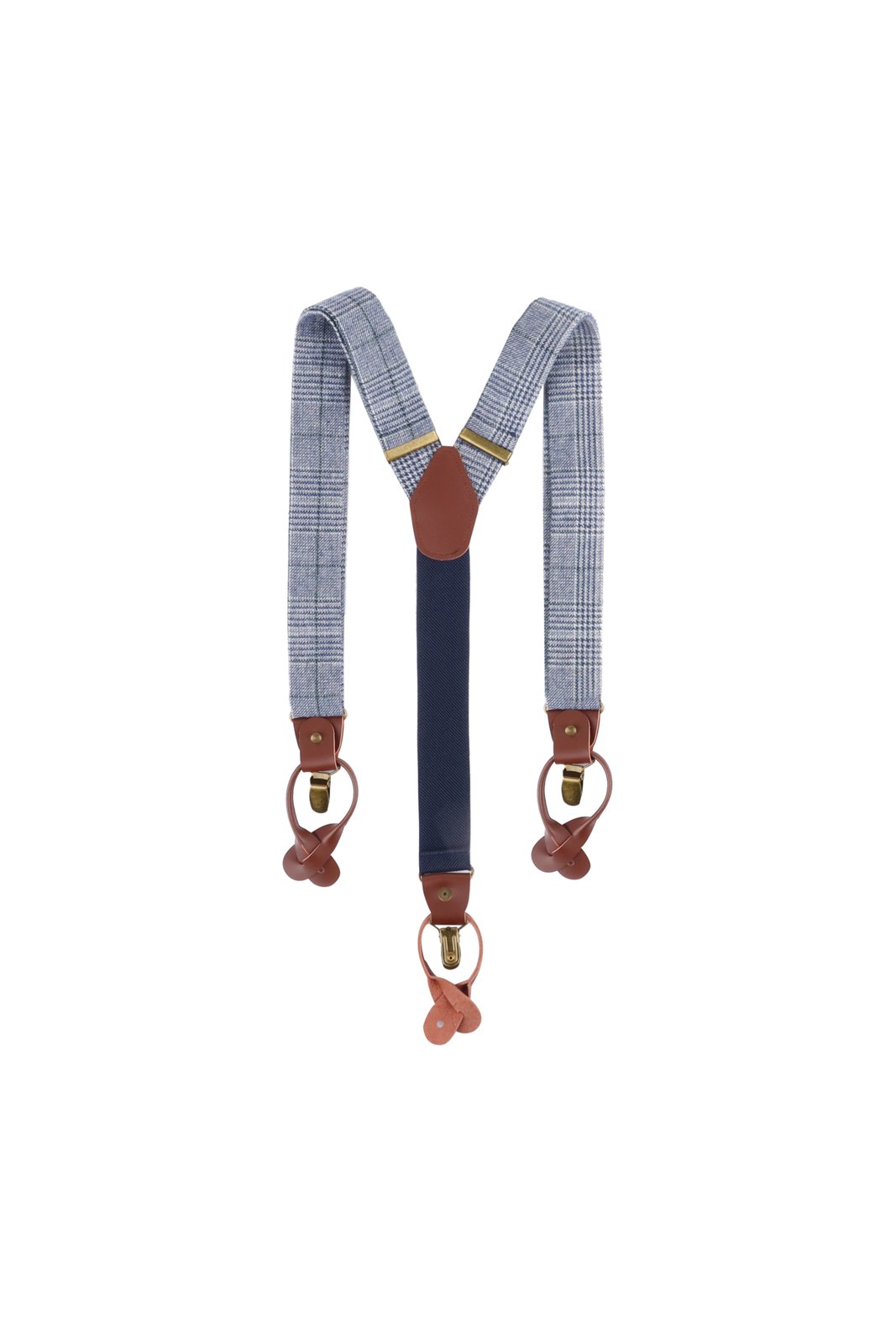 Hosenträger Unisex Marine – Hosenträger Urban-Glencheck, Detailansicht