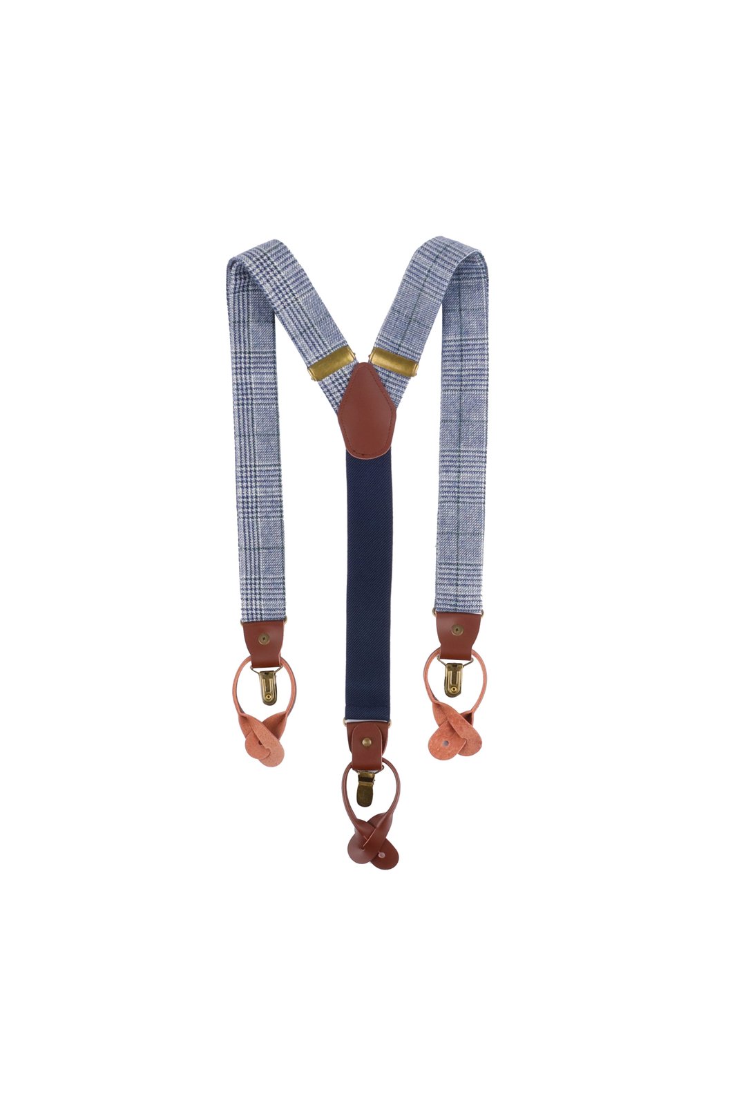 Hosenträger Unisex Marine – Hosenträger Urban-Glencheck, Detailansicht
