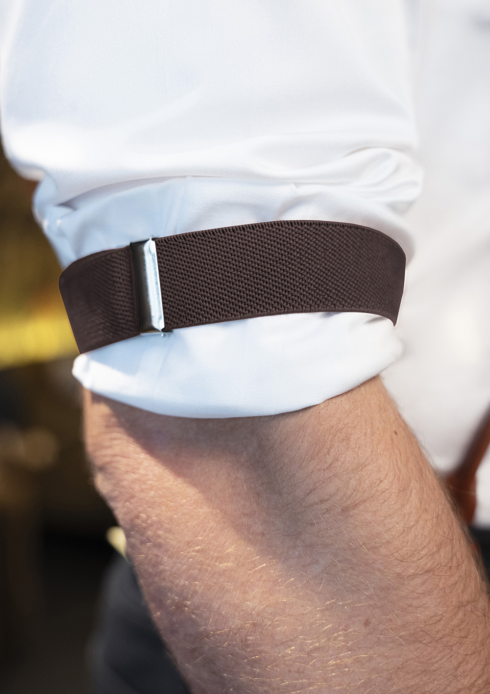 Ärmelband Unisex Hellbraun – Größenverstellbare Ärmelhalter