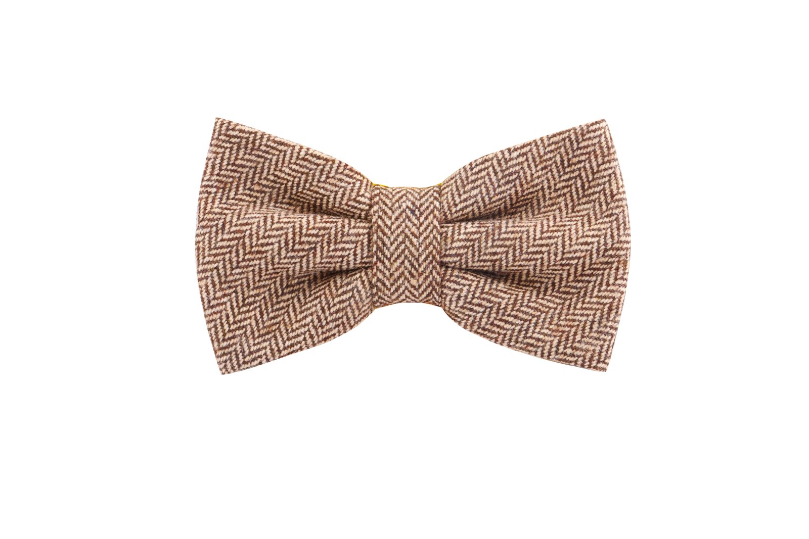 Fliege Unisex Hellbraun – Fliege Urban-Herringbone, Detailansicht