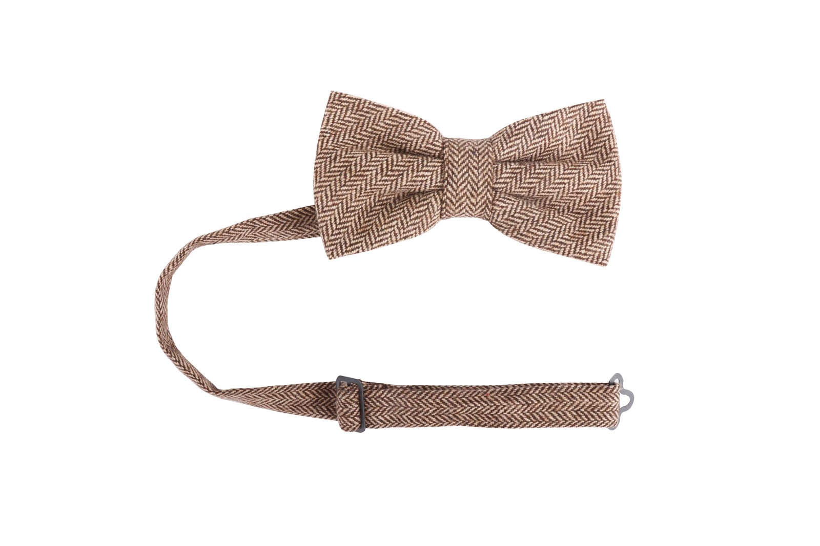 Fliege Unisex Hellbraun – Fliege Urban-Herringbone, Detailansicht