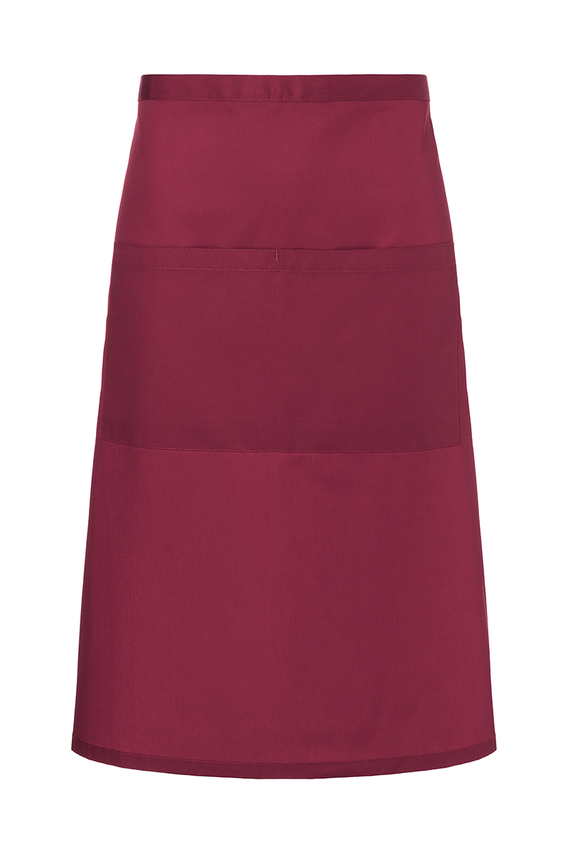 Bistroschürze Unisex Bordeaux – Bistroschürze Basic mit Tasche, Detailansicht