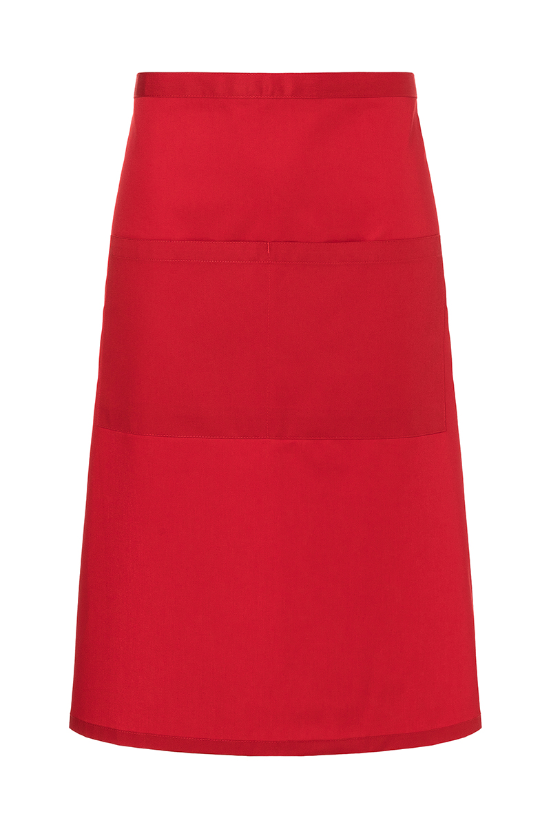 Bistroschürze Unisex Rot – Bistroschürze Basic mit Tasche, Detailansicht