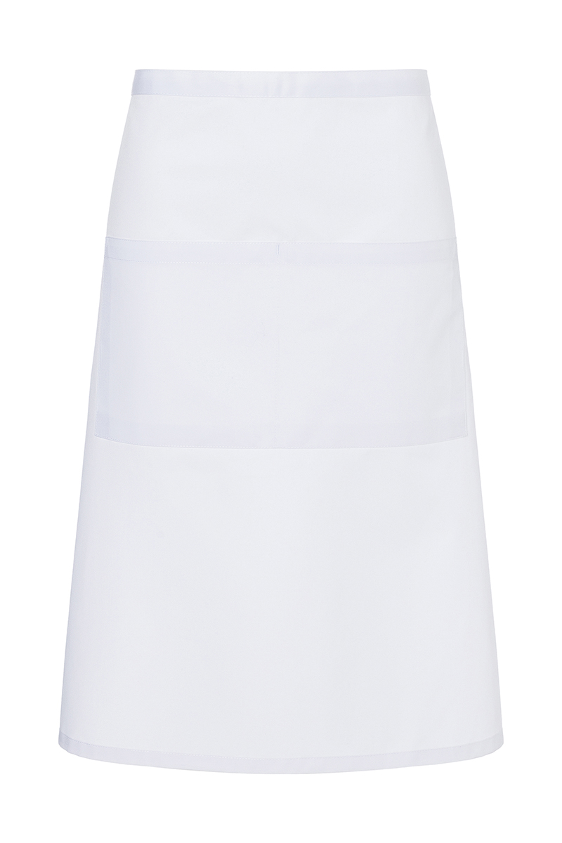 Bistroschürze Unisex Weiß – Bistroschürze Basic mit Tasche, Detailansicht