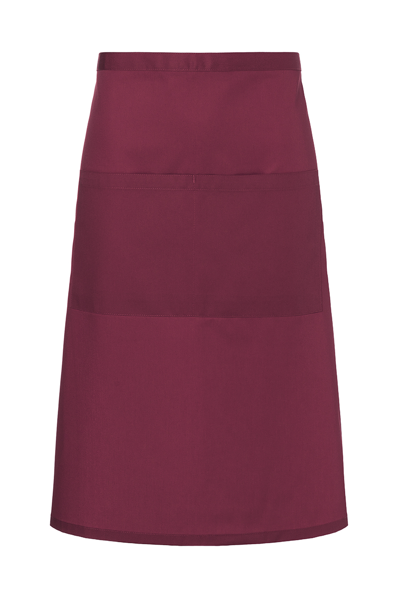 Bistroschürze Unisex Bordeaux – XXL-Bistroschürze Basic in Übergröße mit Tasche