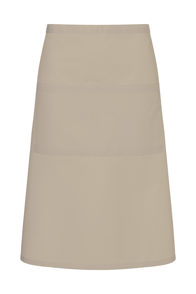 Bistroschürze Unisex Sand – XXL-Bistroschürze Basic in Übergröße mit Tasche