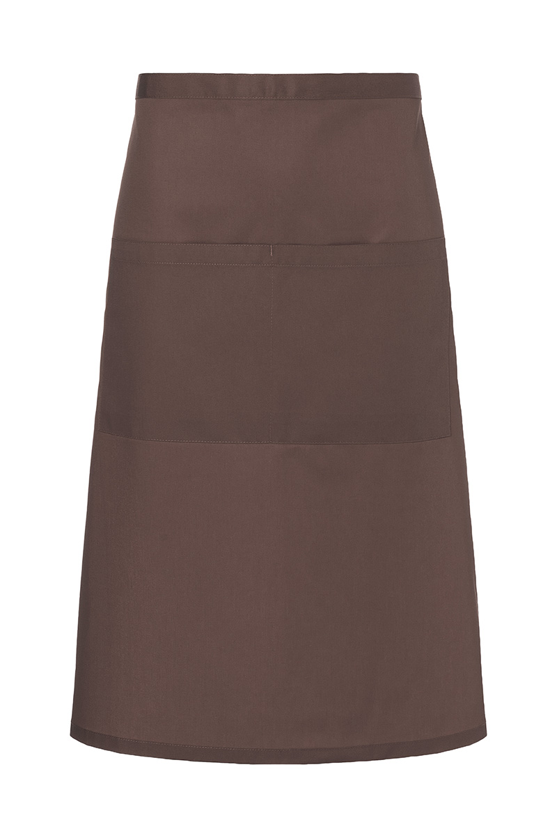 Bistroschürze Unisex Hellbraun – XXL-Bistroschürze Basic in Übergröße mit Tasche