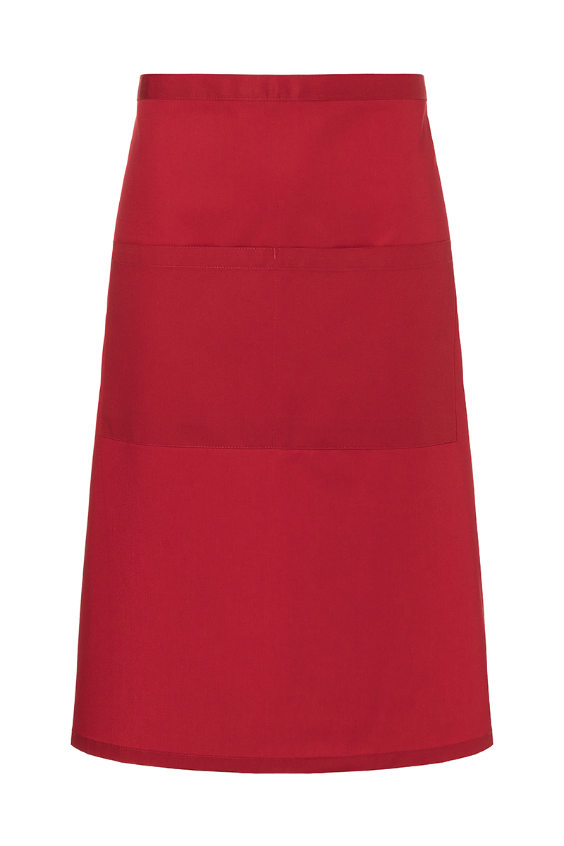Bistroschürze Unisex Rot – XXL-Bistroschürze Basic in Übergröße mit Tasche