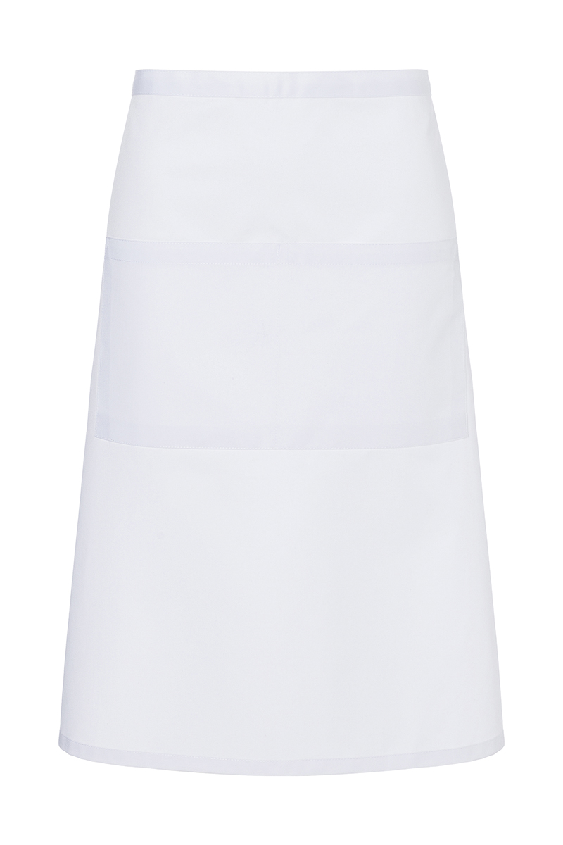 Bistroschürze Unisex Weiß – XXL-Bistroschürze Basic in Übergröße mit Tasche