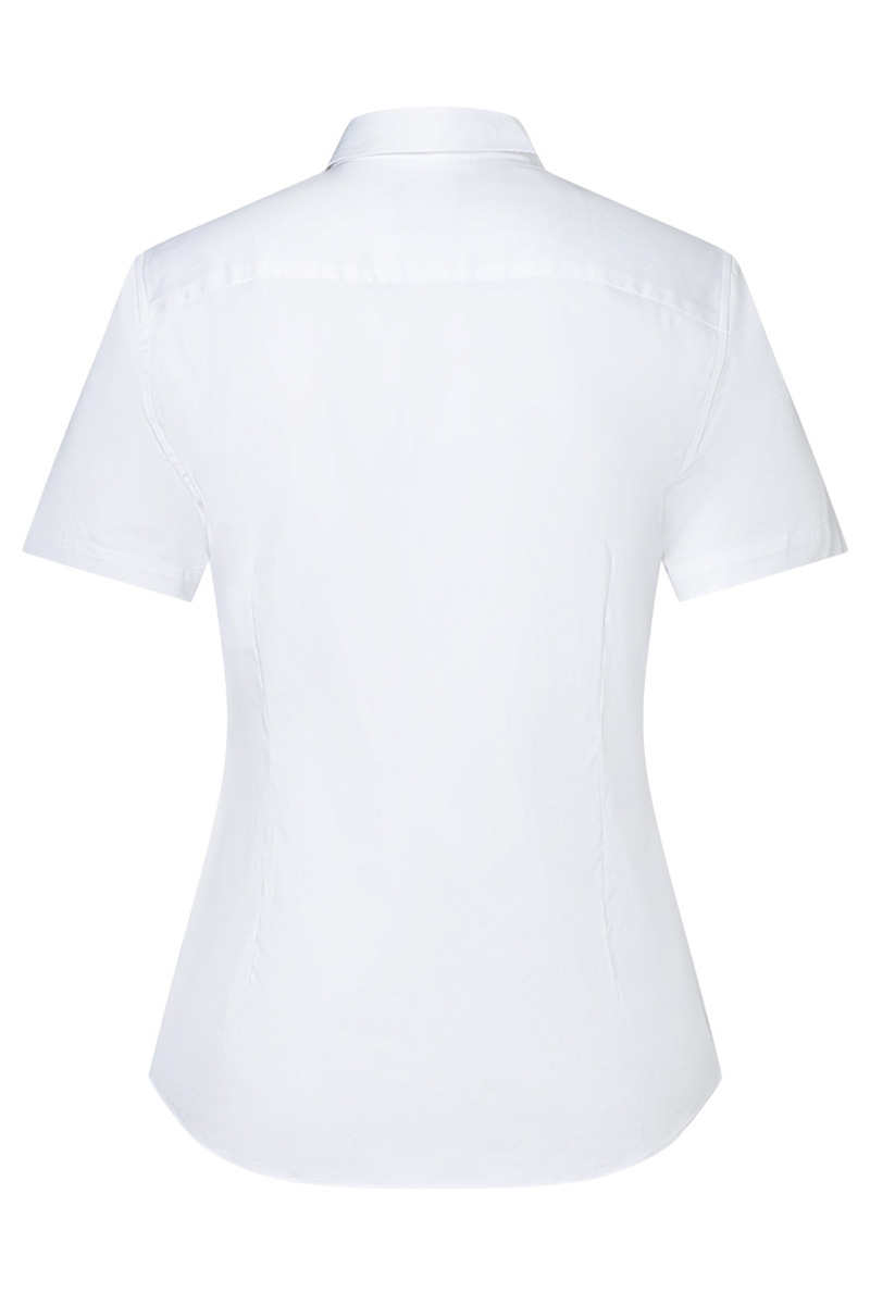 Bluse Damen Weiß – Kurzarm Damenbluse Active-Stretch in Slim-Fit, Detailansicht