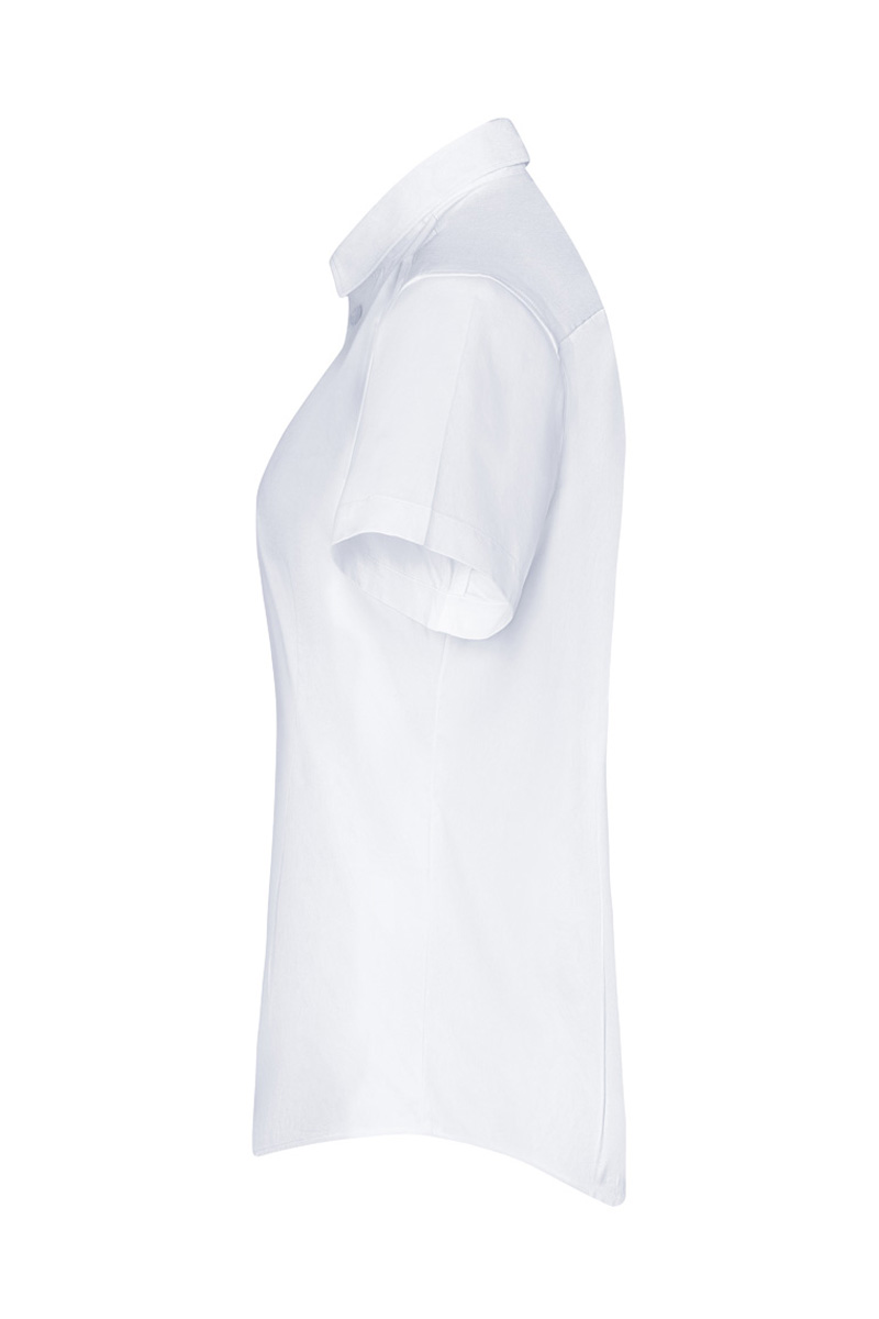 Bluse Damen Weiß – Kurzarm Damenbluse Active-Stretch in Slim-Fit, Detailansicht