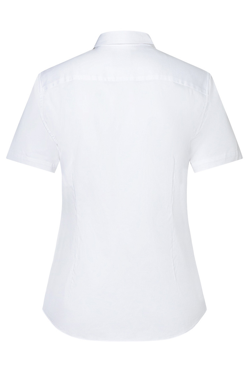 Bluse Damen Weiß – Kurzarm Damenbluse Active-Stretch in Modern-Fit, Detailansicht
