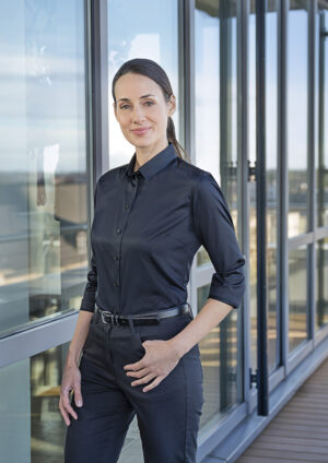 Bluse Damen – Damenbluse Active-Stretch mit 3/4-Ärmeln in Slim-Fit