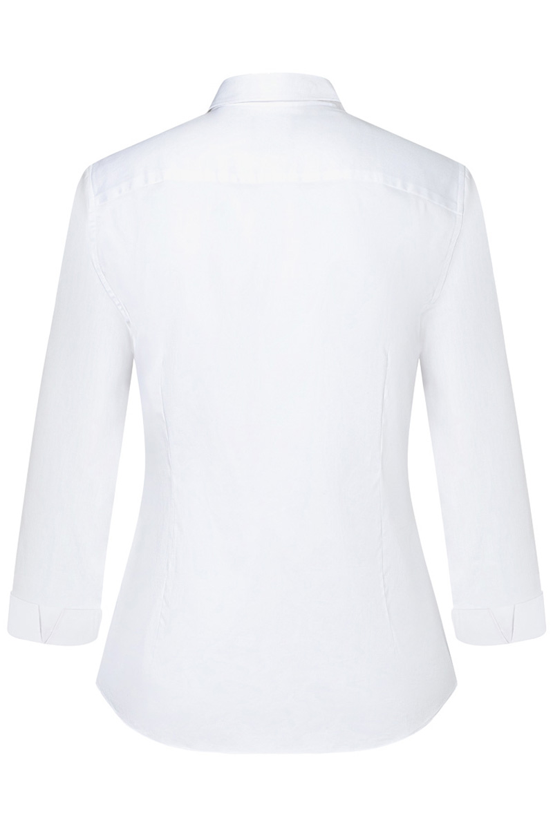 Bluse Damen Weiß – Damenbluse Active-Stretch mit 3/4-Ärmeln in Slim-Fit, Detailansicht