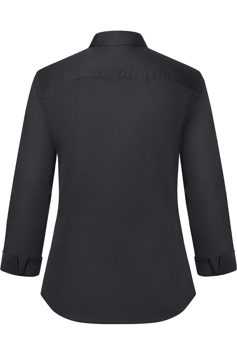 Bluse Damen Schwarz – Damenbluse Active-Stretch mit 3/4-Ärmeln in Modern-Fit, Detailansicht