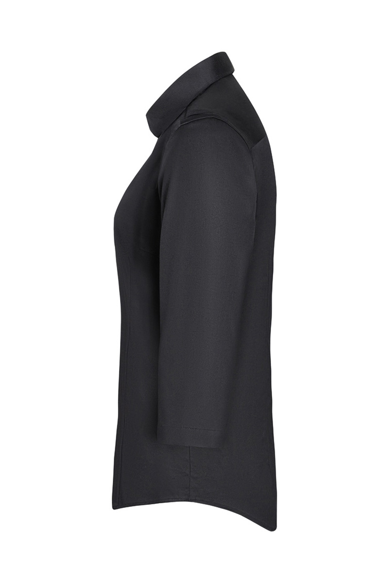 Bluse Damen Schwarz – Damenbluse Active-Stretch mit 3/4-Ärmeln in Modern-Fit, Detailansicht