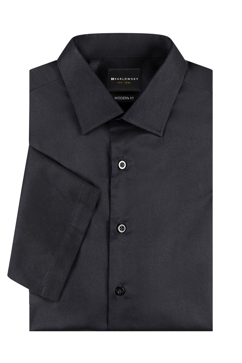 Bluse Damen Schwarz – Damenbluse Active-Stretch mit 3/4-Ärmeln in Modern-Fit, Detailansicht