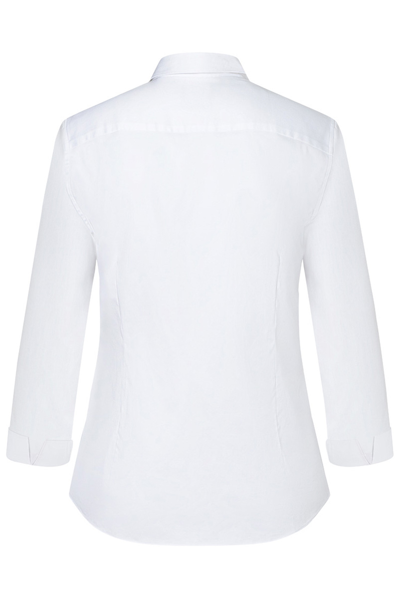 Bluse Damen Weiß – Damenbluse Active-Stretch mit 3/4-Ärmeln in Modern-Fit, Detailansicht