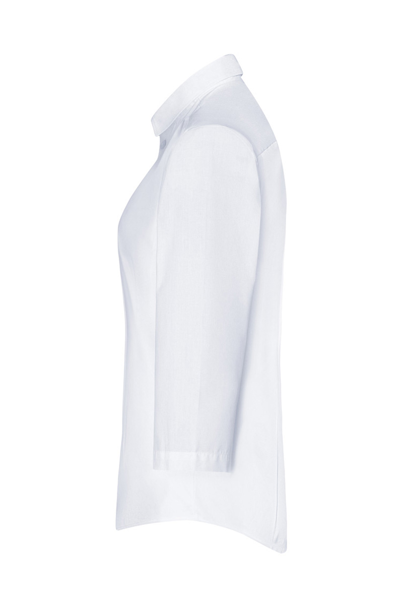Bluse Damen Weiß – Damenbluse Active-Stretch mit 3/4-Ärmeln in Modern-Fit, Detailansicht