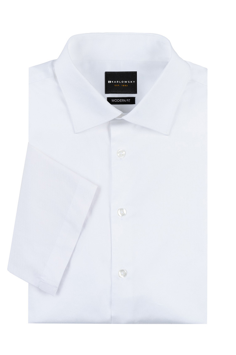 Bluse Damen Weiß – Damenbluse Active-Stretch mit 3/4-Ärmeln in Modern-Fit, Detailansicht